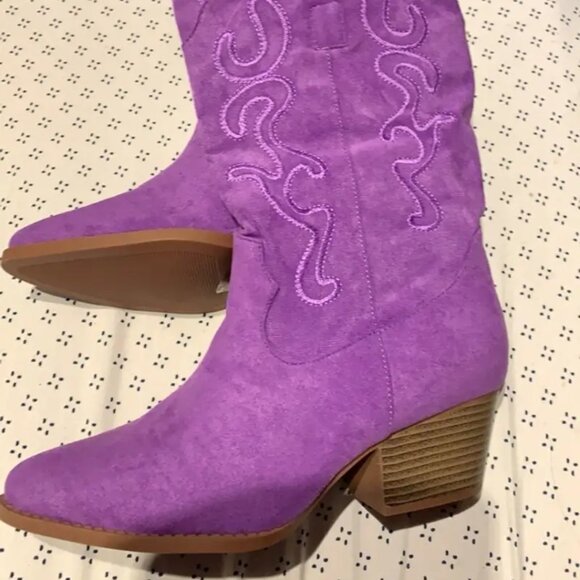 Women Chunky heel midcalf boots, cowboy boots - Picture 4 of 12